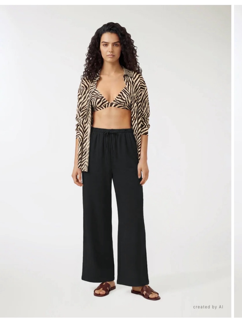 Terranova Black Wide-Leg Drawstring Pants
